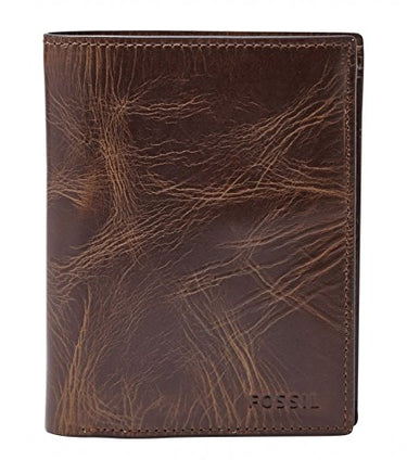 Fossil Geldbörse für Herren Derrick, 100% Leder Bifold Dunkelbraun 10 cm x 2.5 cm B x 13 cm H ML3686201 im Sale